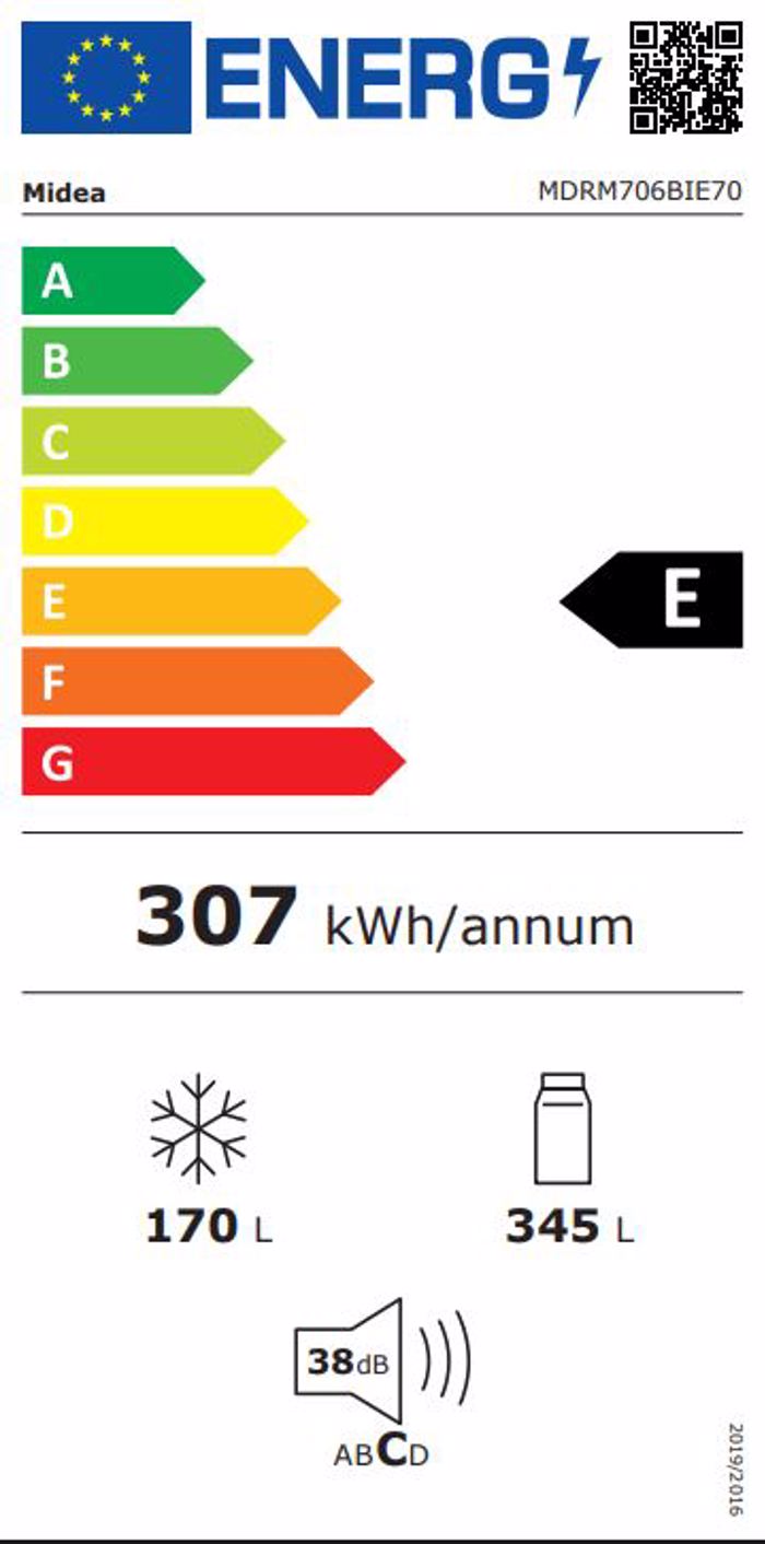 Tetraportos-psugiokatapsuktis 515Lt - Glass Grey MIDEA MDRM706BIE70